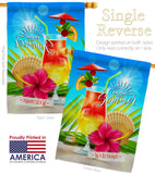 Summer Welcome - Fun In The Sun Summer Vertical Impressions Decorative Flags HG106102 Made In USA