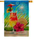 Summer Welcome - Fun In The Sun Summer Vertical Impressions Decorative Flags HG106102 Made In USA