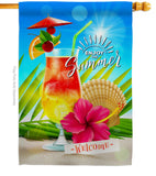 Summer Welcome - Fun In The Sun Summer Vertical Impressions Decorative Flags HG106102 Made In USA