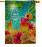 Summer In Paradise - Fun In The Sun Summer Vertical Impressions Decorative Flags HG106103 Made In USA