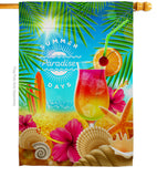 Summer In Paradise - Fun In The Sun Summer Vertical Impressions Decorative Flags HG106103 Made In USA