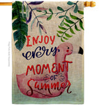 Enjoy Every Moment - Fun In The Sun Summer Vertical Impressions Decorative Flags HG106104 Made In USA