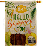 Oh Summer - Fun In The Sun Summer Vertical Impressions Decorative Flags HG106105 Made In USA