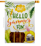 Oh Summer - Fun In The Sun Summer Vertical Impressions Decorative Flags HG106105 Made In USA