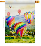 Escape Hot Air Balloon - Fun In The Sun Summer Vertical Impressions Decorative Flags HG106112 Made In USA