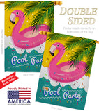 Summer Pool Party - Fun In The Sun Summer Vertical Impressions Decorative Flags HG137060 Made In USA