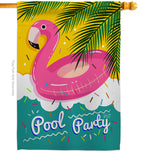 Summer Pool Party - Fun In The Sun Summer Vertical Impressions Decorative Flags HG137060 Made In USA