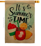 It's Summer Time - Fun In The Sun Summer Vertical Impressions Decorative Flags HG137240 Made In USA