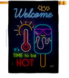 Neon Summer Time - Fun In The Sun Summer Vertical Impressions Decorative Flags HG137539 Made In USA