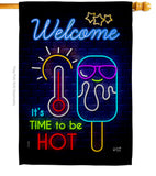 Neon Summer Time - Fun In The Sun Summer Vertical Impressions Decorative Flags HG137539 Made In USA