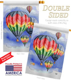 Summer Hot Air Balloon - Fun In The Sun Summer Vertical Impressions Decorative Flags HG192198 Made In USA