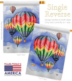 Summer Hot Air Balloon - Fun In The Sun Summer Vertical Impressions Decorative Flags HG192198 Made In USA