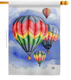 Summer Hot Air Balloon - Fun In The Sun Summer Vertical Impressions Decorative Flags HG192198 Made In USA