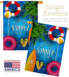 Summer Chilling - Fun In The Sun Summer Vertical Impressions Decorative Flags HG192347 Made In USA