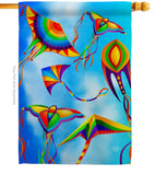 Kite in Sky - Fun In The Sun Summer Vertical Impressions Decorative Flags HG192538 Made In USA