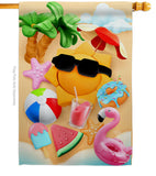 Chilling Sun - Fun In The Sun Summer Vertical Impressions Decorative Flags HG192611 Made In USA