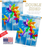 Pinwheels - Fun In The Sun Summer Vertical Impressions Decorative Flags HG192642 Made In USA