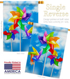 Pinwheels - Fun In The Sun Summer Vertical Impressions Decorative Flags HG192642 Made In USA