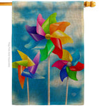 Pinwheels - Fun In The Sun Summer Vertical Impressions Decorative Flags HG192642 Made In USA