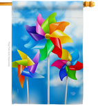 Pinwheels - Fun In The Sun Summer Vertical Impressions Decorative Flags HG192642 Made In USA