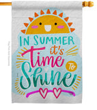 Time To Shine - Fun In The Sun Summer Vertical Impressions Decorative Flags HG192656 Made In USA