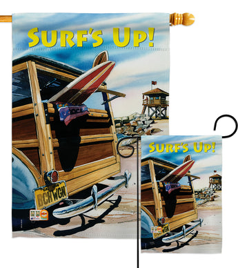 Beach Wagon - Fun In The Sun Summer Vertical Impressions Decorative Flags HG106068 Made In USA