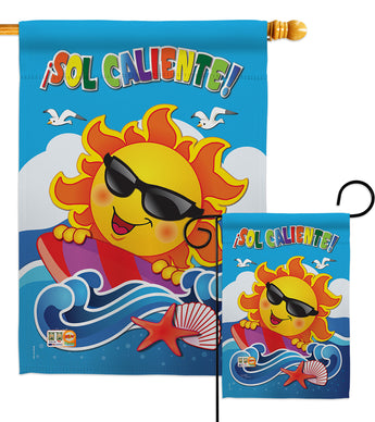 ¡Sol Caliente! - Fun In The Sun Summer Vertical Impressions Decorative Flags HG106069S Made In USA