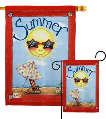 Fun in Summer - Fun In The Sun Summer Vertical Impressions Decorative Flags HG106074 Made In USA