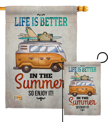 Better in Summer - Fun In The Sun Summer Vertical Impressions Decorative Flags HG106077 Made In USA