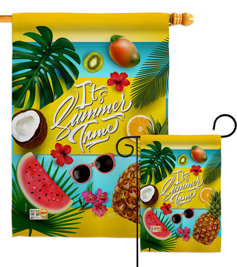 Fruity Summer Time - Fun In The Sun Summer Vertical Impressions Decorative Flags HG106085 Made In USA