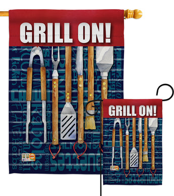 Grill On - Fun In The Sun Summer Vertical Impressions Decorative Flags HG106086 Made In USA