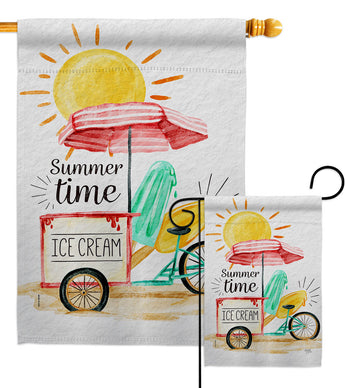 Summer Time - Fun In The Sun Summer Vertical Impressions Decorative Flags HG106088 Made In USA