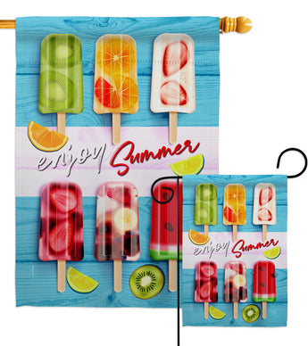 Sweet Popsicles - Fun In The Sun Summer Vertical Impressions Decorative Flags HG106090 Made In USA