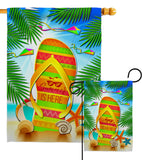 Summer Flip Flop - Fun In The Sun Summer Vertical Impressions Decorative Flags HG106099 Made In USA