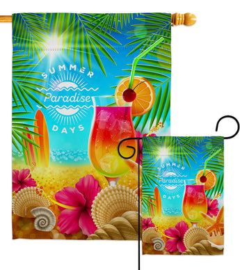 Summer In Paradise - Fun In The Sun Summer Vertical Impressions Decorative Flags HG106103 Made In USA