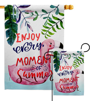 Enjoy Every Moment - Fun In The Sun Summer Vertical Impressions Decorative Flags HG106104 Made In USA