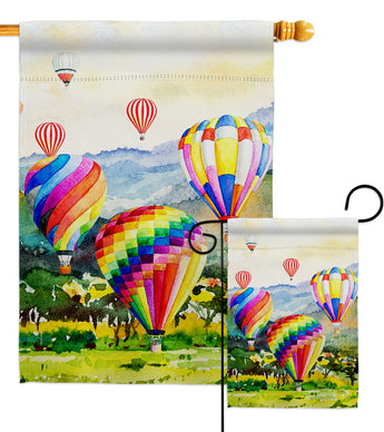 Escape Hot Air Balloon - Fun In The Sun Summer Vertical Impressions Decorative Flags HG106112 Made In USA