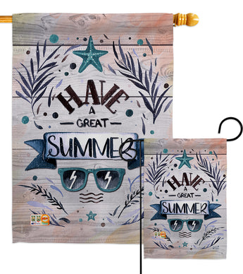 Have a Great Summer - Fun In The Sun Summer Vertical Impressions Decorative Flags HG137016 Made In USA