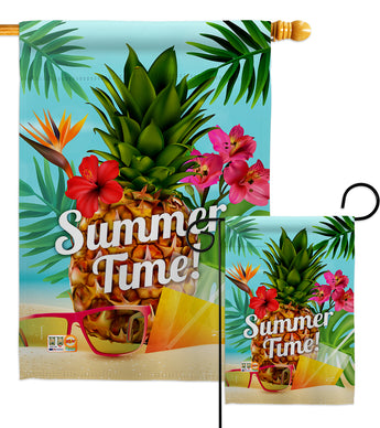 Summer Beach Time - Fun In The Sun Summer Vertical Impressions Decorative Flags HG137057 Made In USA