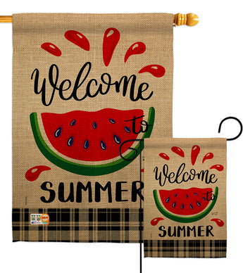 Watermelon Summer - Fun In The Sun Summer Vertical Impressions Decorative Flags HG137214 Made In USA