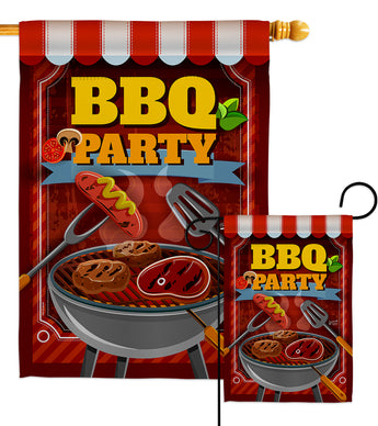 BBQ Party - Fun In The Sun Summer Vertical Impressions Decorative Flags HG137227 Made In USA