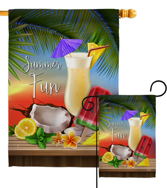 Summer Fun - Fun In The Sun Summer Vertical Impressions Decorative Flags HG137275 Made In USA