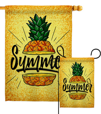 Pinapple Summer Fun - Fun In The Sun Summer Vertical Impressions Decorative Flags HG137518 Made In USA