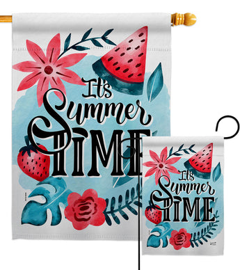 It's Summer - Fun In The Sun Summer Vertical Impressions Decorative Flags HG137528 Made In USA