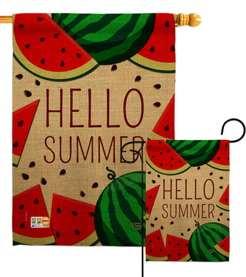 Watermelon Summer - Fun In The Sun Summer Vertical Impressions Decorative Flags HG192185 Made In USA