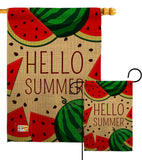 Watermelon Summer - Fun In The Sun Summer Vertical Impressions Decorative Flags HG192185 Made In USA