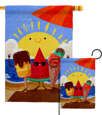 Summer Buddy - Fun In The Sun Summer Vertical Impressions Decorative Flags HG192453 Made In USA