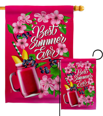 Summer Smoothie - Fun In The Sun Summer Vertical Impressions Decorative Flags HG192608 Made In USA