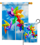 Pinwheels - Fun In The Sun Summer Vertical Impressions Decorative Flags HG192642 Made In USA