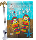 Better in Flip Flops - Fun In The Sun Summer Vertical Impressions Decorative Flags HG106003 Made In USA